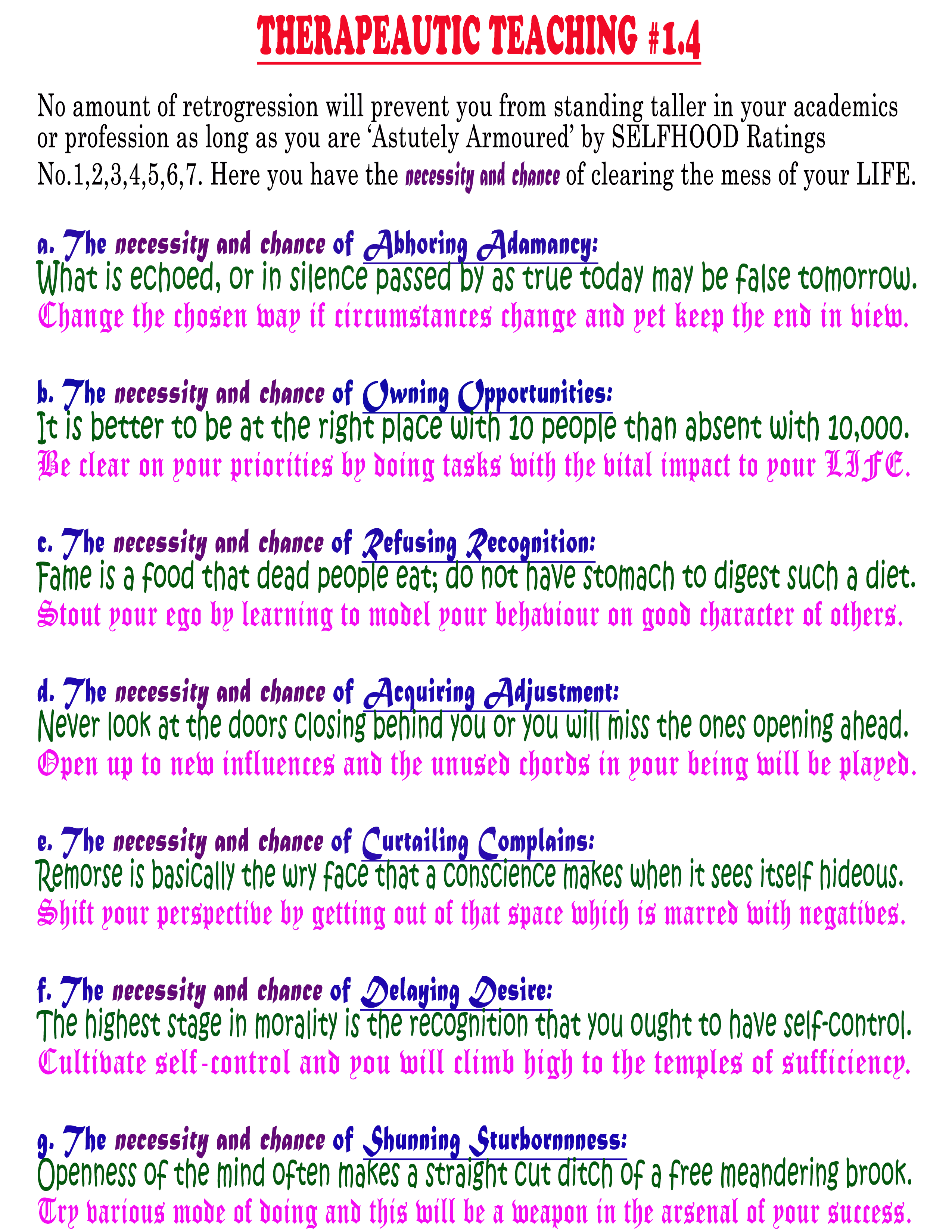 Therapeutic Teaching 4